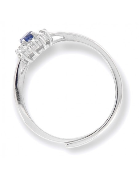 Anello Argento Rodiato Principessa Blu 4x3MM [71e4193c]