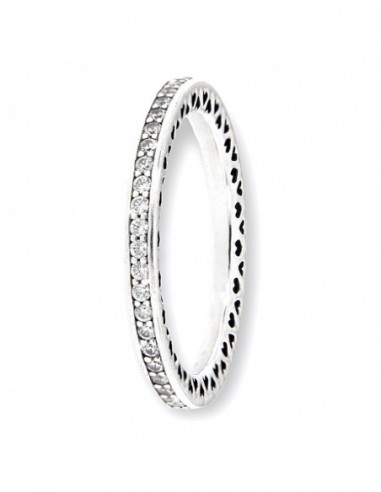 Anello Argento Rodiato Zirconi Bordi Con Cuori [65e4c590]