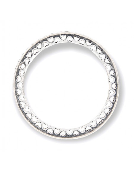 Anello Argento Rodiato Zirconi Bordi Con Cuori [c0f219e8]