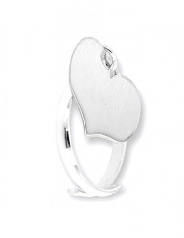 Anello Argento Rodiato Pendente Forma Di Cuore [d2f90494]