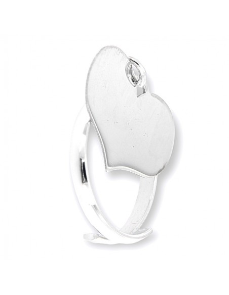 Anello Argento Rodiato Pendente Forma Di Cuore [d2f90494]