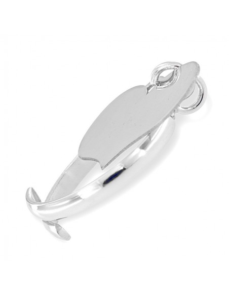 Anello Argento Rodiato Pendente Forma Di Cuore [f51347f3]