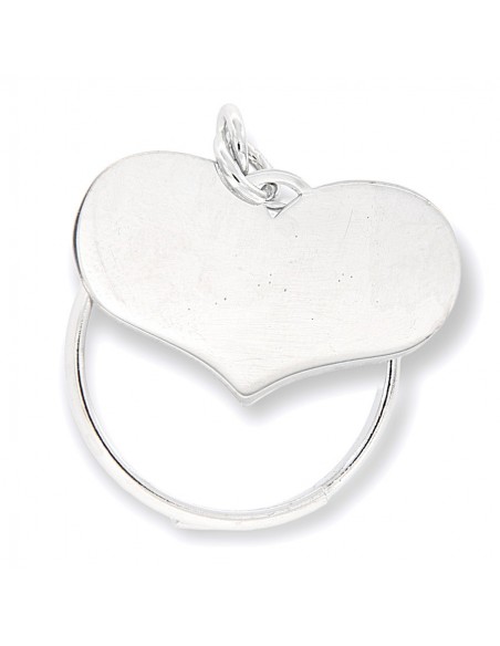 Anello Argento Rodiato Pendente Forma Di Cuore [475ec1e9]