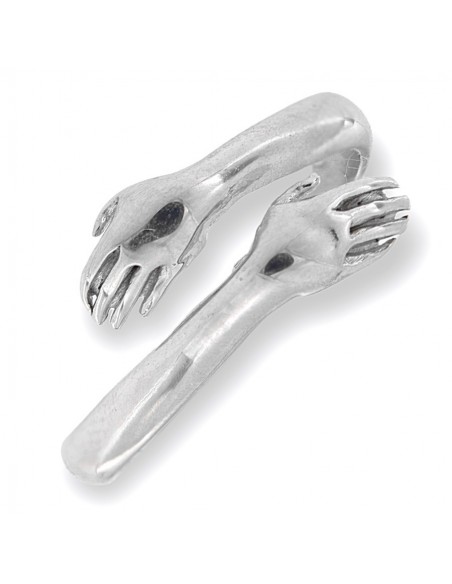 Anello Argento Rodiato Abbraccio [c32e33fe]
