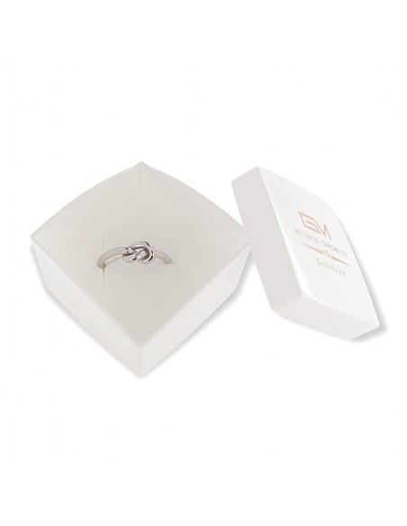 Anello Argento Rodiato Nodo Gambo Aperto [2f3dbd81]