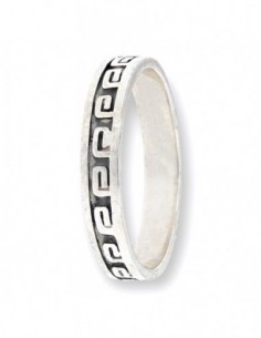 Anello Argento Rodiato Ornamento Greco [de30d712]