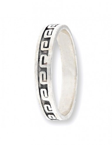 Anello Argento Rodiato Ornamento Greco [de30d712]