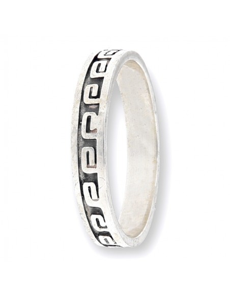 Anello Argento Rodiato Ornamento Greco [de30d712]