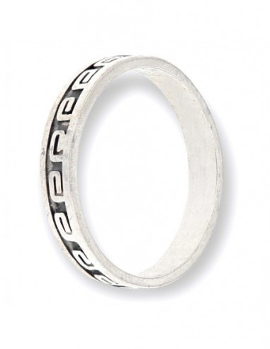 Anello Argento Rodiato Ornamento Greco [49544f5b]