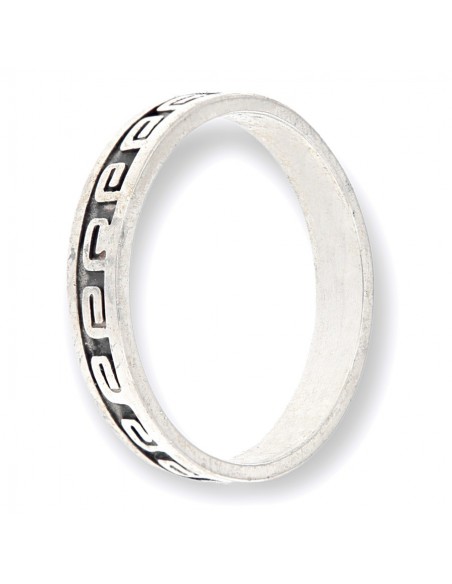 Anello Argento Rodiato Ornamento Greco [49544f5b]