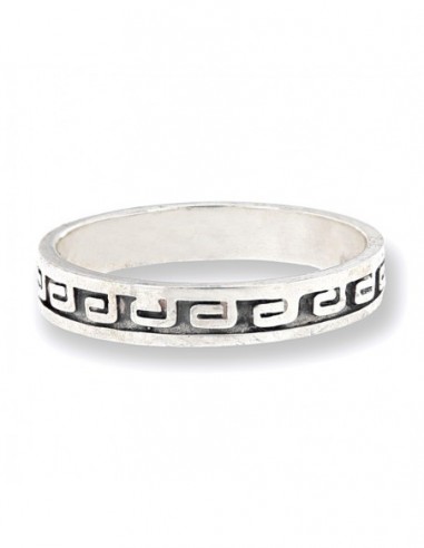 Anello Argento Rodiato Ornamento Greco [fe498e5f]