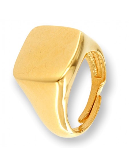 Anello Argento Dorato Chevalier Scudo Quadrato [0716941f]