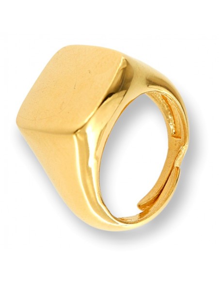 Anello Argento Dorato Chevalier Scudo Quadrato [c5f16147]