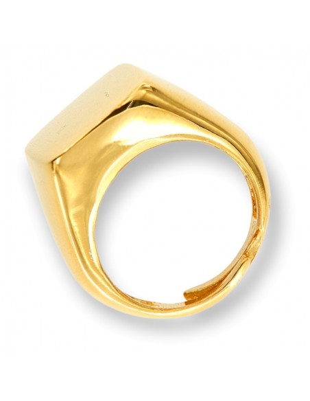 Anello Argento Dorato Chevalier Scudo Quadrato [c0a12659]