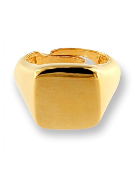 Anello Argento Dorato Chevalier Scudo Quadrato [77bce75d]