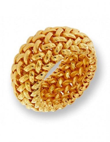 Anello Argento Dorato Maglia Elastica Intrecciata [50b66a42]