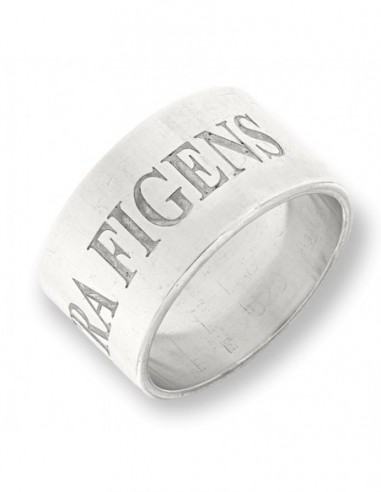 Anello Argento Rodiato Fascia Larga Incisa [60077347]