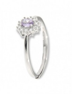 Anello Argento Rodiato Principessa Viola 4x3MM [0d6f3c60]