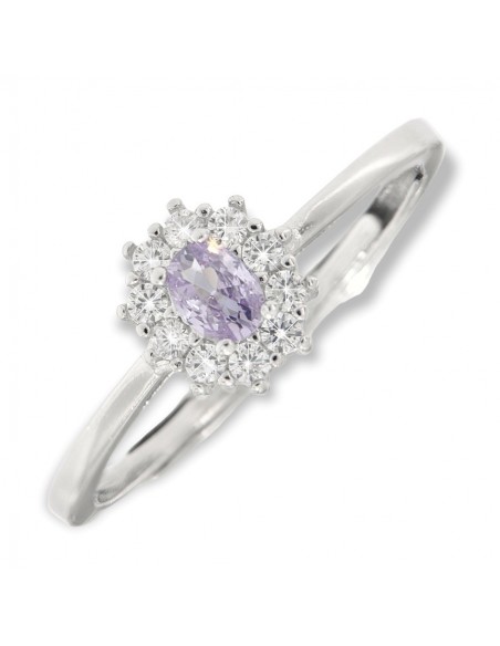 Anello Argento Rodiato Principessa Viola 4x3MM [95abbe21]