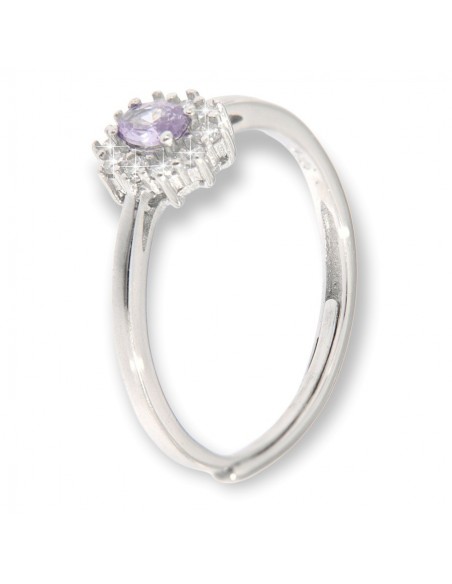 Anello Argento Rodiato Principessa Viola 4x3MM [22b67f25]