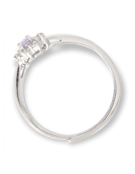 Anello Argento Rodiato Principessa Viola 4x3MM [27e6383b]