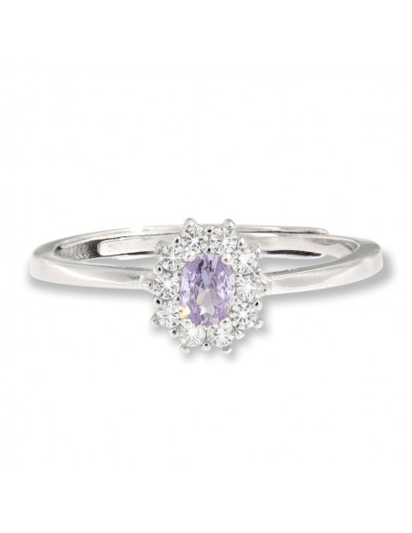 Anello Argento Rodiato Principessa Viola 4x3MM [90fbf93f]