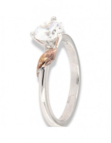 Anello Argento Rodiato Solitario Zircone Bianco [bf22ba7a]