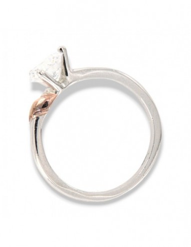 Anello Argento Rodiato Solitario Zircone Bianco [82102a3b]