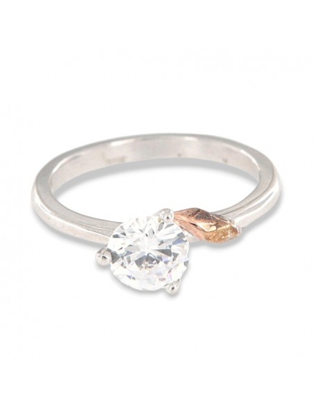 Anello Argento Rodiato Solitario Zircone Bianco [5b366936]