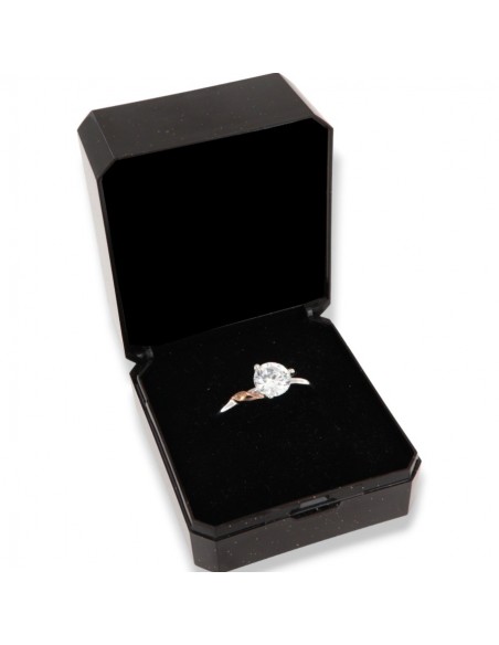 Anello Argento Rodiato Solitario Zircone Bianco [ec2ba832]