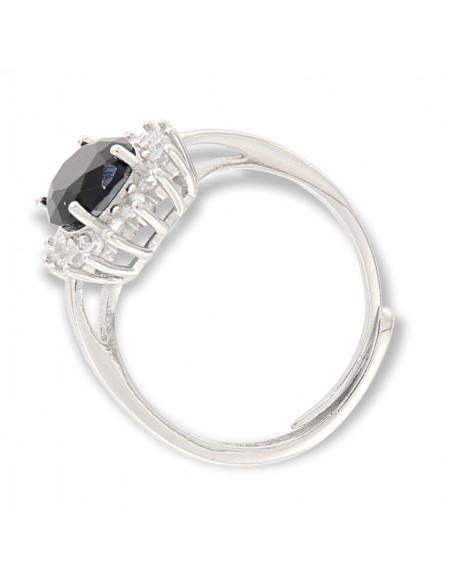 Anello Argento Rodiato Principessa Nera 9x7MM [05bcf23a]