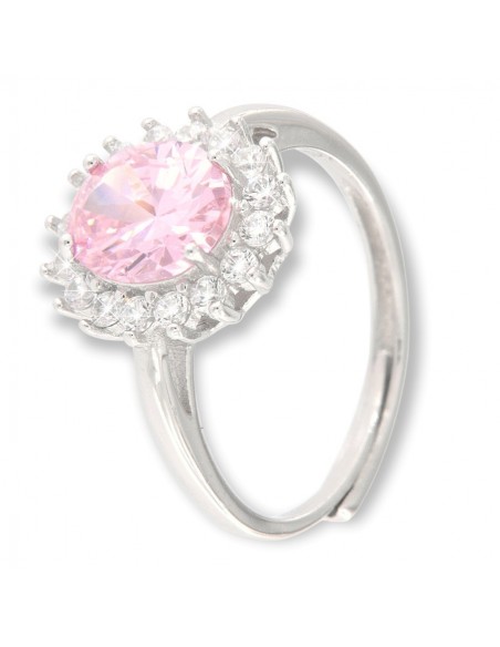 Anello Argento Rodiato Principessa Rosa 9x7MM [1f82fd35]