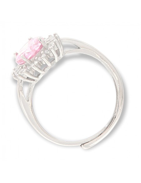 Anello Argento Rodiato Principessa Rosa 9x7MM [a89f3c31]