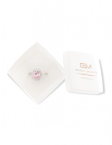 Anello Argento Rodiato Principessa Rosa 9x7MM [c6a4be38]