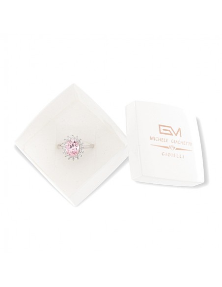 Anello Argento Rodiato Principessa Rosa 9x7MM [c6a4be38]