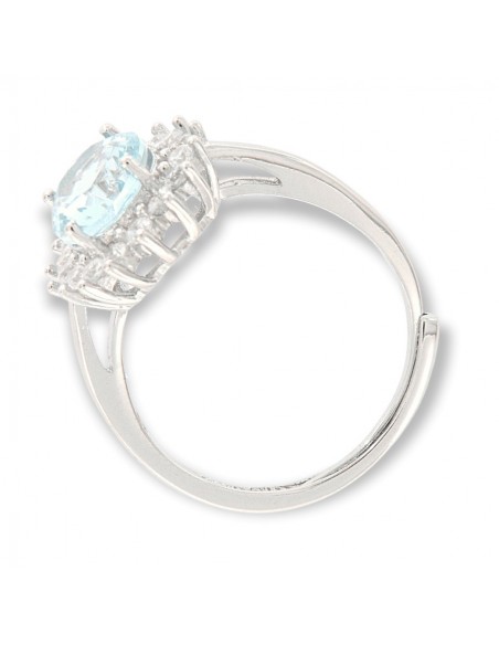 Anello Argento Rodiato Principessa Celeste 9x7MM [982e2534]