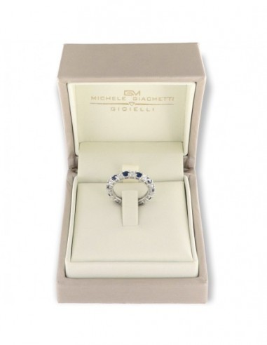 Anello Argento Rodiato Eternity Zirconi Bianco/Blu [77b2beec]