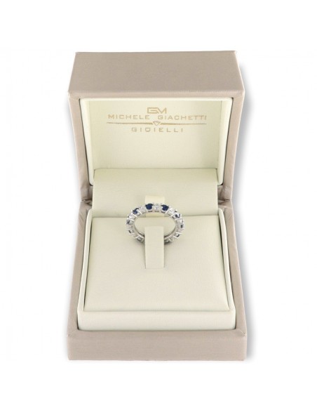Anello Argento Rodiato Eternity Zirconi Bianco/Blu [77b2beec]