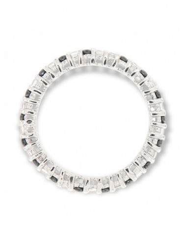 Anello Argento Rodiato Eternity Zirconi Neri/Bia. [8cce37e0]