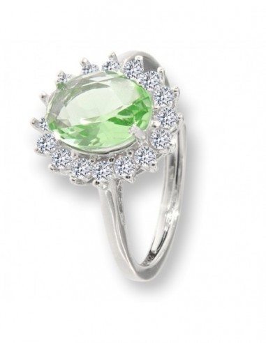 Anello Argento Rodiato Principessa Verde Mela 9x7 [63e3a3a8]