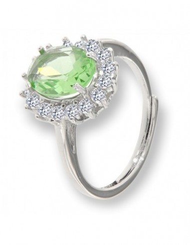 Anello Argento Rodiato Principessa Verde Mela 9x7 [829786e3]