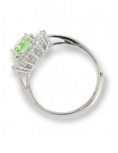 Anello Argento Rodiato Principessa Verde Mela 9x7 [358a47e7]