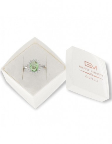Anello Argento Rodiato Principessa Verde Mela 9x7 [5bb1c5ee]