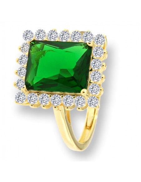 Anello Argento Rodiato Principessa Rettangolare [de5eec90]