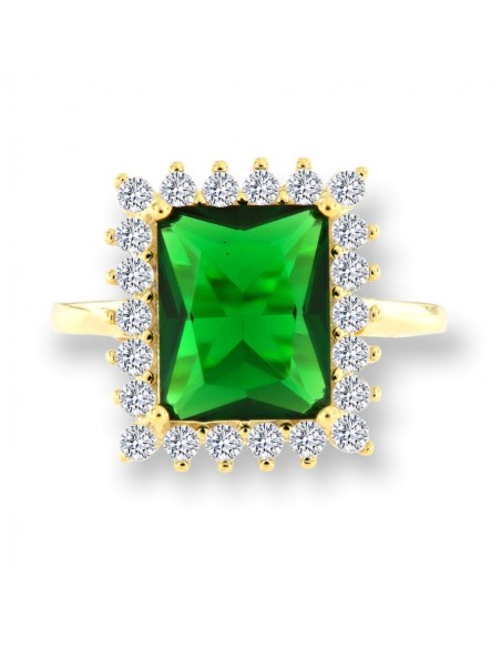 Anello Argento Rodiato Principessa Rettangolare [418fcae1]