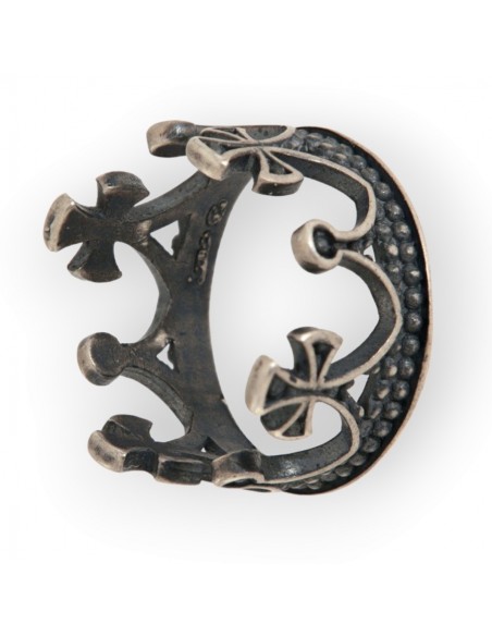 Anello Argento Brunito Corona [fed290e5]