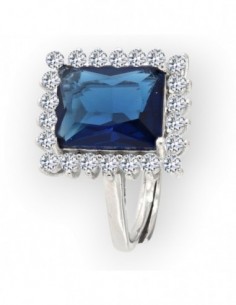 Anello Argento Rodiato Principessa Rett. Blu [72f6a988]