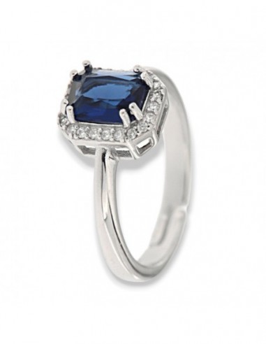 Anello Argento Rodiato Principessa Rett. Blu [133de2a3]