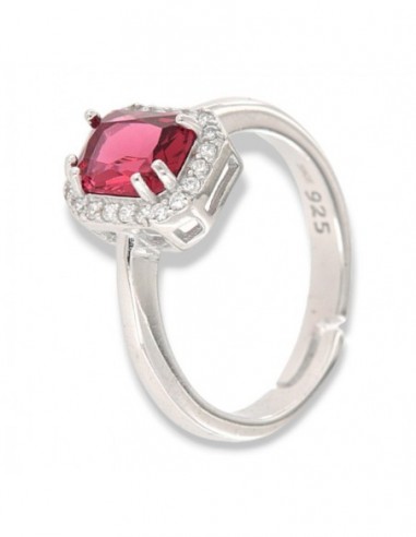 Anello Argento Rodiato Principessa Rett.Rossa [444acaf4]