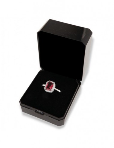 Anello Argento Rodiato Principessa Rett.Rossa [9d6c89f9]